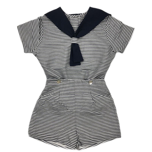 Conjunto de Hermanos Estilo Náutico en Algodón y Lino - Image 3