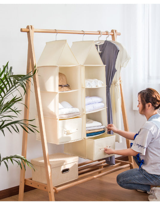 Organizador Colgante de Algodón y Lino para Ropa