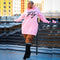 Vestido Sudadera Oversize con Estampado de Letras para Tallas Grandes