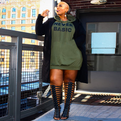 Vestido Sudadera Oversize con Estampado de Letras para Tallas Grandes - Image 7