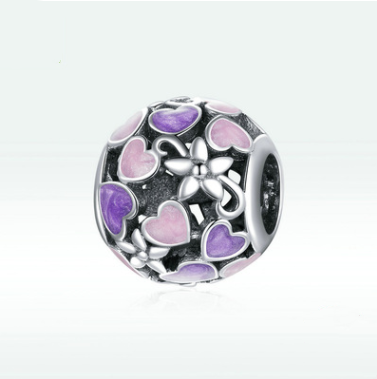 Abalorio Charm de Plata Hueca Amor Púrpura 925 - Regalo Día de San Valentín - Image 5