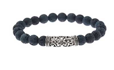 Pulsera de Piedra Volcánica y Howlita con Diseño Oriental - Image 8