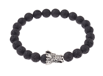 Pulsera de Piedra Volcánica y Howlita con Diseño Oriental - Image 10
