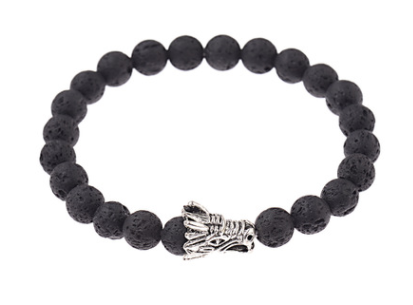 Pulsera de Piedra Volcánica y Howlita con Diseño Oriental - Image 10