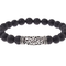 China Estilo Pattern Cylindrical Accessories Alloy Lead Color Volcanic Stone Blanco Pine Stone Bracelet Negro cylinder