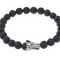 China Estilo Pattern Cylindrical Accessories Alloy Lead Color Volcanic Stone Blanco Pine Stone Bracelet Negro tap