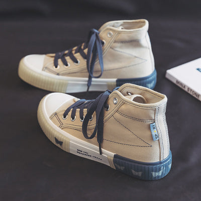 Zapatillas Canvas Altas Ulzzang Coreanas - Estilo Urbano Trendy para Mujer - Image 5