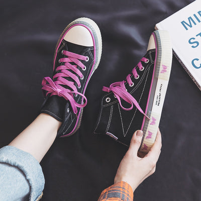Zapatillas Canvas Altas Ulzzang Coreanas - Estilo Urbano Trendy para Mujer - Image 7