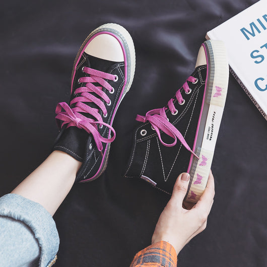 Zapatillas Canvas Altas Ulzzang Coreanas - Estilo Urbano Trendy para Mujer - Image 7