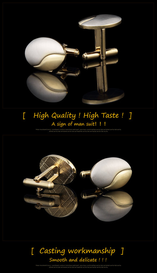 Gemelos Bicolor Chapado en Oro con Acabado Cepillado para Hombre - Image 6