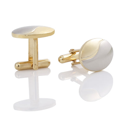 Gemelos Bicolor Chapado en Oro con Acabado Cepillado para Hombre - Image 2