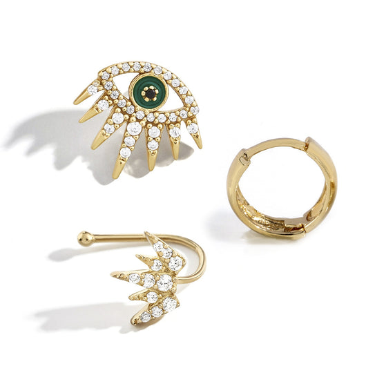 Aretes Efecto Goteo de Cristales - Conjunto de Tres Piezas