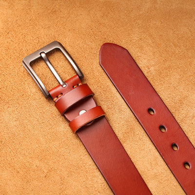 Cinturón de Cuero Genuino para Hombre con Hebilla de Pasador - Image 10