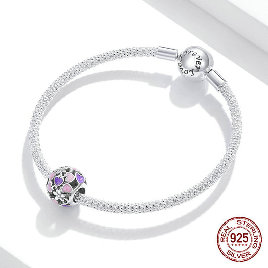 Abalorio Corazón Hueco Plata 925 Efecto Goteo Púrpura - Image 9
