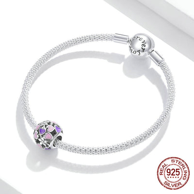 Abalorio Corazón Hueco Plata 925 Efecto Goteo Púrpura - Image 4