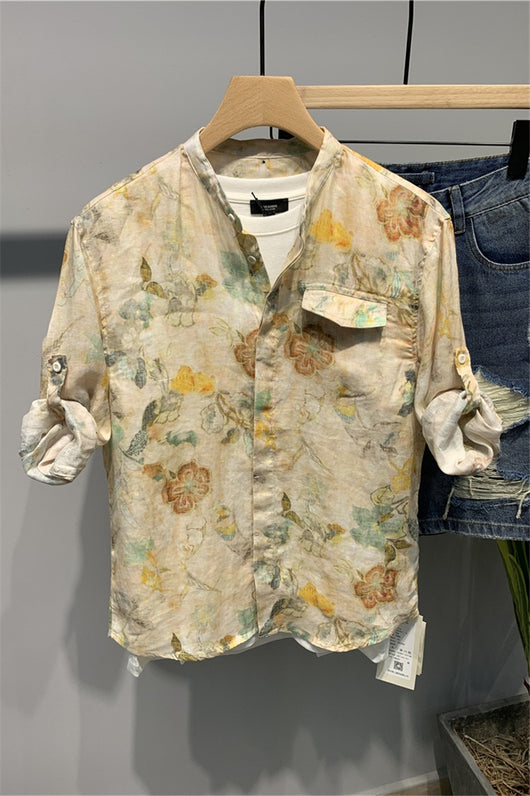 Camisa de Lino Hombre Manga Corta Cinco Puntos Ultraliviana - Image 3
