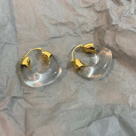 Aretes U Modernos de Resina Transparente - Diseño Exquisito y Personalidad