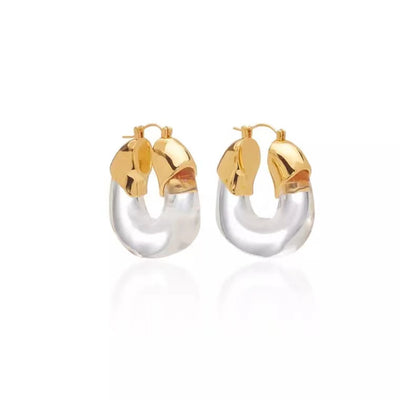 Aretes U Modernos de Resina Transparente - Diseño Exquisito y Personalidad - Image 5