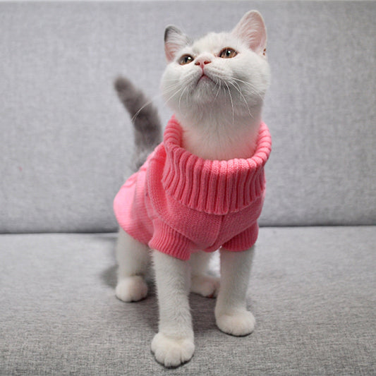 Suéter Cálido sin Pelusa para Gatitos y Perros Pequeños