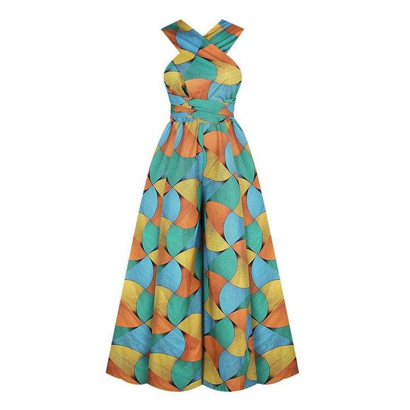 Jumpsuit Étnico Africano de Encaje para Verano