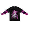 Camiseta Manga Larga Rayada Punk Efecto Doble Tela con Estampado Cartoon