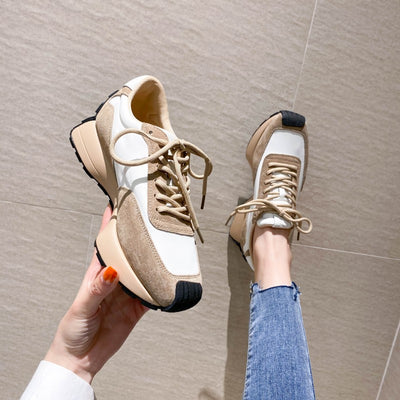 Zapatillas Deportivas Mujer de Cuero con Suela Gruesa - Blancas Clásicas - Image 11