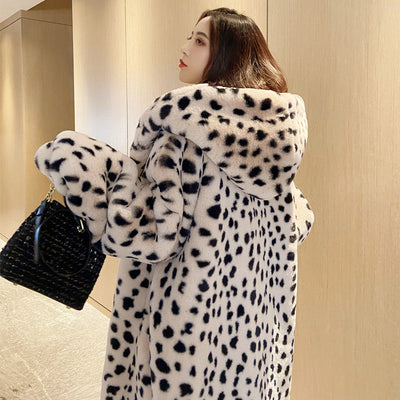 Abrigo de Cuero Sintético Estampado Leopardo para Mujer - Image 4