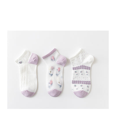 Calcetines Retro de Conejo Algodón Puro para Mujer - Largo Medio Primavera Verano - Image 6