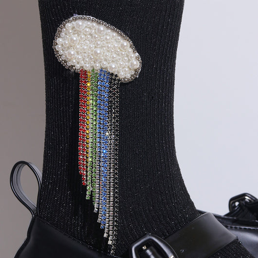 Calcetines Artesanales de Seda con Cuentas Arcoíris para Mujer - Image 25