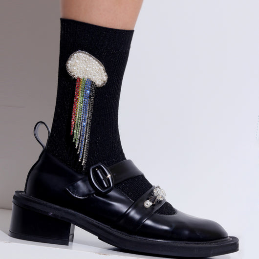 Calcetines Artesanales de Seda con Cuentas Arcoíris para Mujer - Image 6