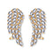 Brilliant Cubic Zirconia Angel Wings Stud Earrings For Women Girls Fashion Blanco Dorado Color Wedding Jewelry Blanco Dorado