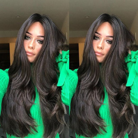 Peluca Larga Ondulada Voluminosa - Cabello Rizado Media Melena