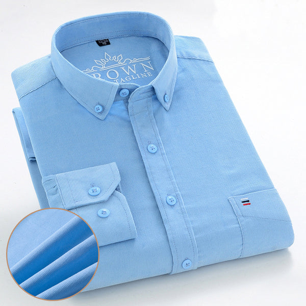 Camisa de Pana Manga Larga Slim Fit para Hombre - Casual Profesional