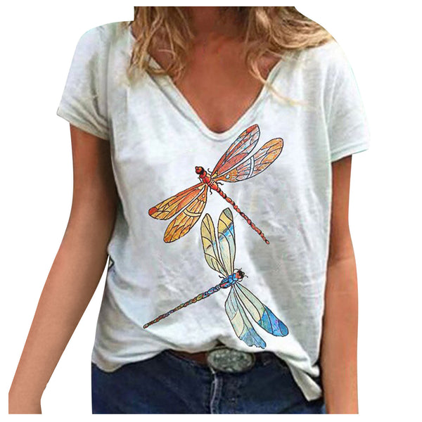 Playera Tie-Dye Cuello V para Mujer - Manga Corta