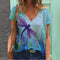 Playera Tie-Dye Cuello V para Mujer - Manga Corta