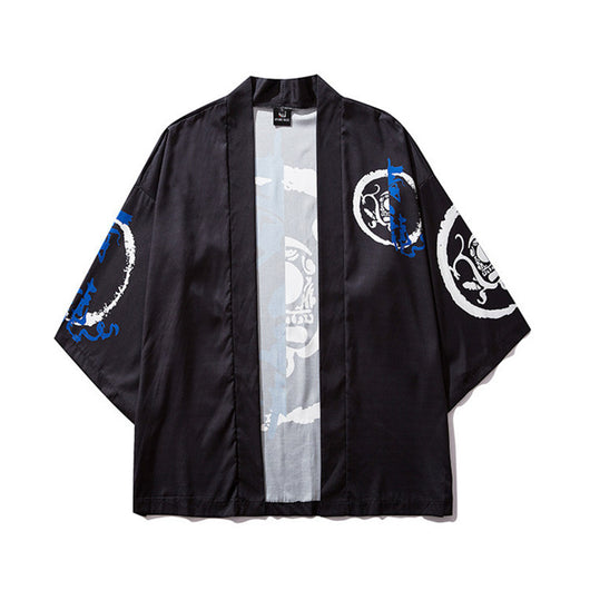 Kimono Tres Cuartos con Forro y Estampado de Letras Graffiti - Image 8