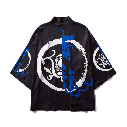 Kimono Tres Cuartos con Forro y Estampado de Letras Graffiti - Image 3