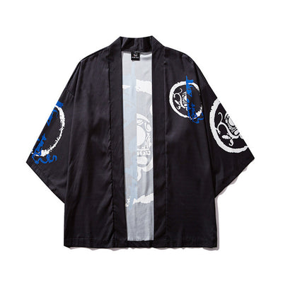 Kimono Tres Cuartos con Forro y Estampado de Letras Graffiti