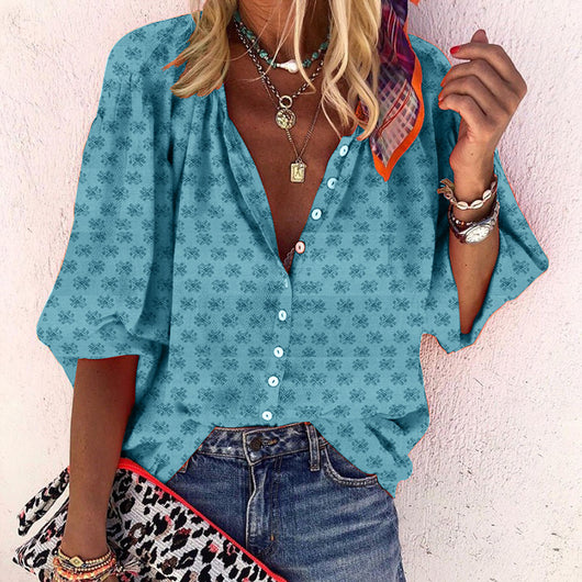 Cardigan Blusa Estampado Multicolor Europeo y Americano - Image 7