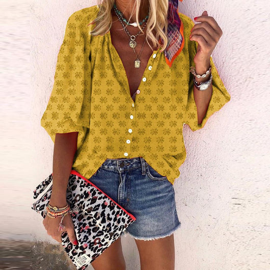 Cardigan Blusa Estampado Multicolor Europeo y Americano - Image 5