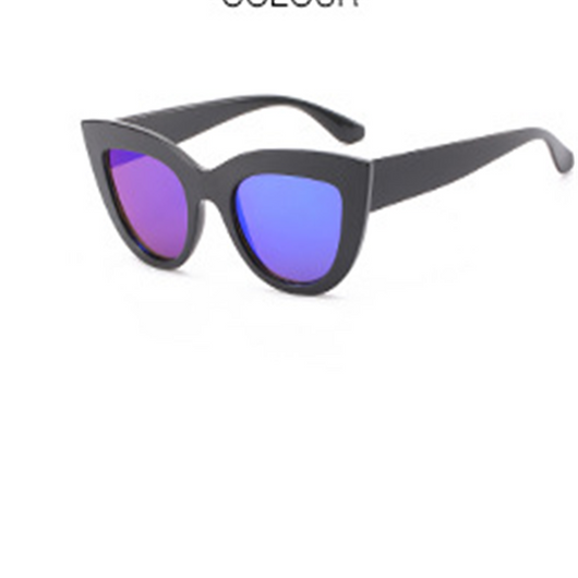 White cat-eye sunglasses with purple gradient lenses, featuring a retro and trendy style. - Image 3