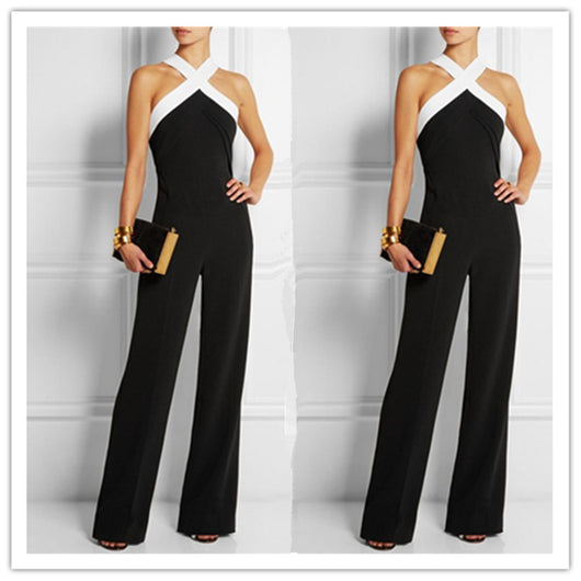 Jumpsuit Slim Mujer con Costuras Contrastantes y Hombro Descubierto - Image 9