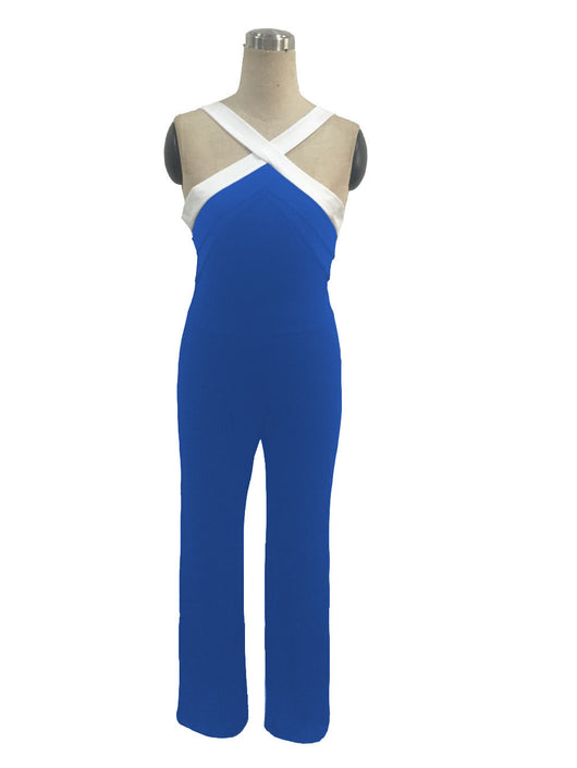 Jumpsuit Slim Mujer con Costuras Contrastantes y Hombro Descubierto - Image 12