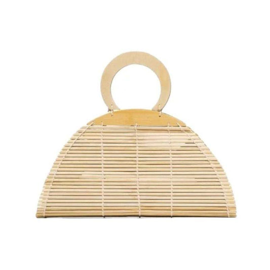 Bolso Clutch Tejido a Mano en Raíz de Bambú - Bolsa Natural Artesanal