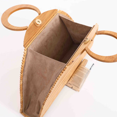 Bolso Clutch Tejido a Mano en Raíz de Bambú - Bolsa Natural Artesanal - Image 4