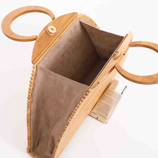 Bolso Clutch Tejido a Mano en Raíz de Bambú - Bolsa Natural Artesanal - Image 4
