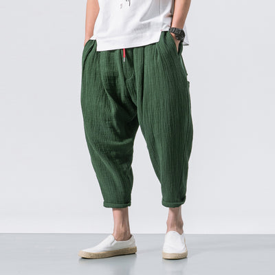 Pantalones Casuales Hombre Estilo Chino en Algodón y Lino - Image 8