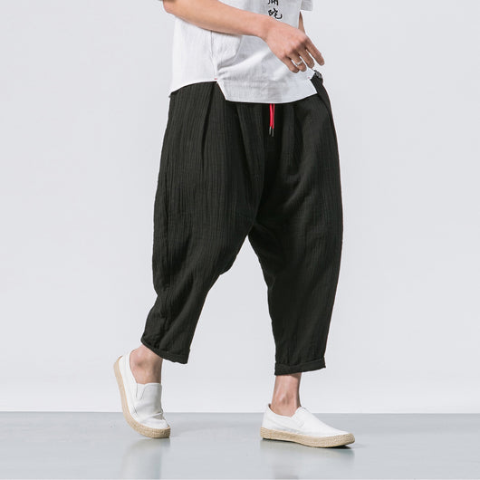 Pantalones Casuales Hombre Estilo Chino en Algodón y Lino - Image 2