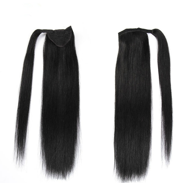 Extensión de Cabello Natural con Coleta Velcro - Peluca Larga sin Costuras