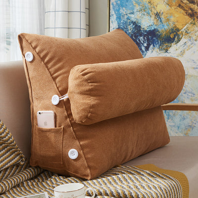 Almohada Cuña de Terciopelo para Lectura - Soporte Lumbar Grande